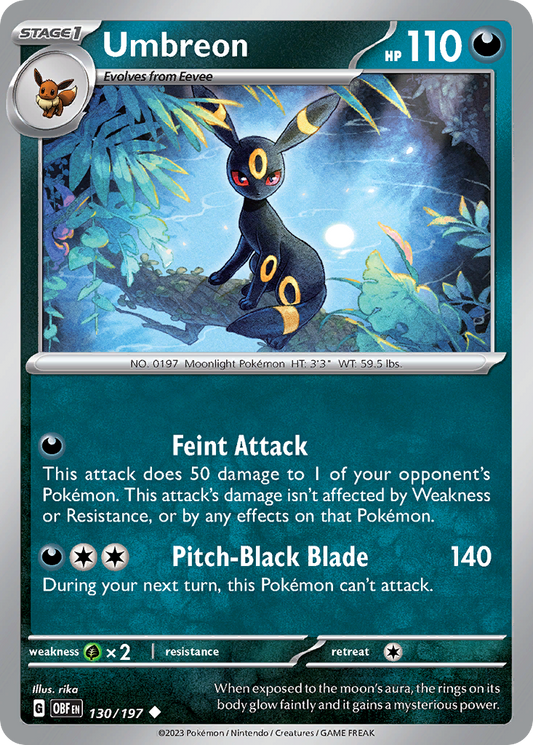 Umbreon 130/197 Uncommon Obsidian Flames