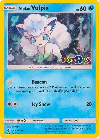 Alolan Vulpix - 21/145 (Toys R Us Promo) 021/145 Promo Miscellaneous Cards & Products Pokémon card