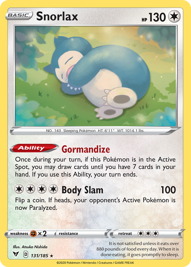 Snorlax 131/185 Rare Holo Vivid Voltage