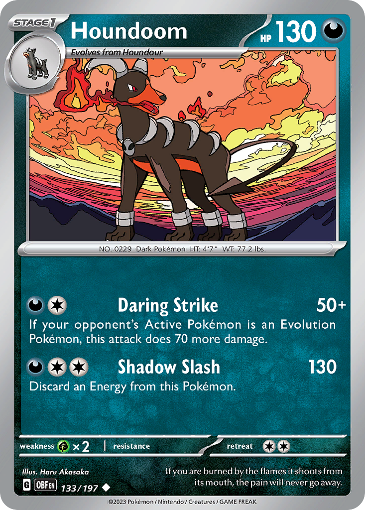 Houndoom 133/197 Uncommon Obsidian Flames