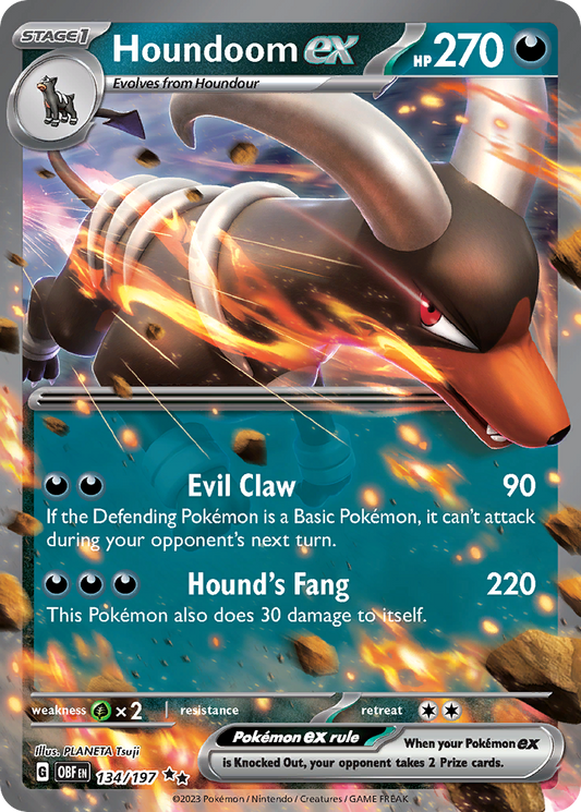 Houndoom ex 134/197 Double Rare Obsidian Flames