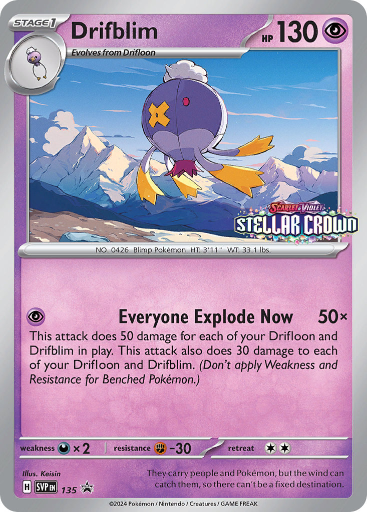 Drifblim 135/165 Promo Scarlet & Violet Black Star Promos