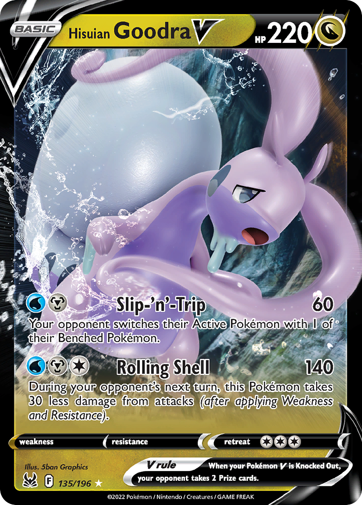 Hisuian Goodra V 135/196 Rare Holo V Lost Origin