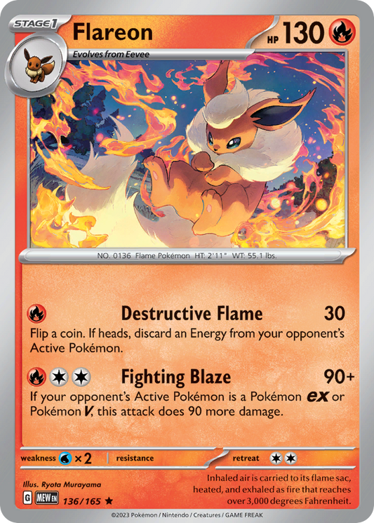 Flareon 136/165 Rare 151