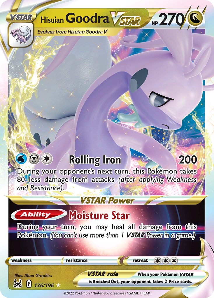 Hisuian Goodra VSTAR 136/196 Rare Holo VSTAR Lost Origin