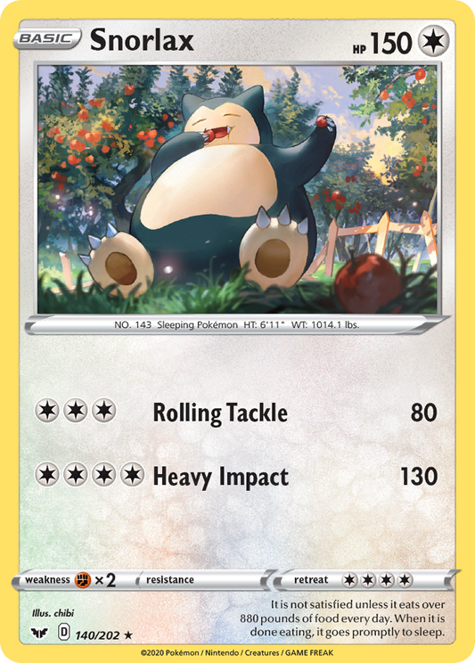 Snorlax 140/202 Rare Sword & Shield