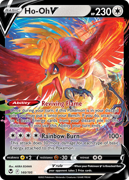 Ho-Oh V 140/195 Rare Holo V Silver Tempest