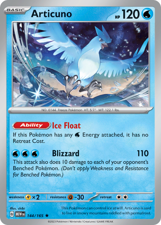 Articuno 144/165 Rare 151