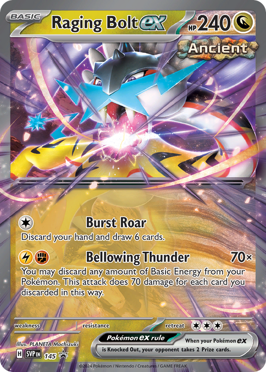 Raging Bolt ex 145/165 Promo Scarlet & Violet Black Star Promos