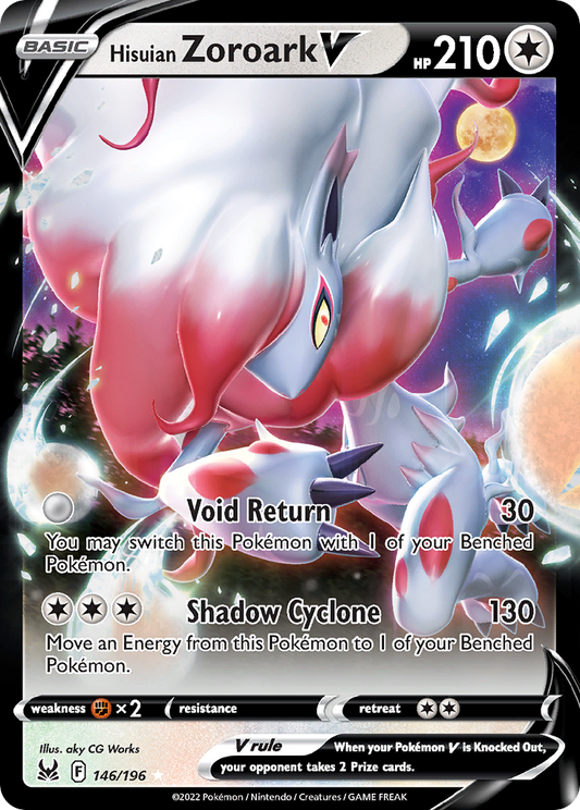 Hisuian Zoroark V 146/196 Rare Holo V Lost Origin