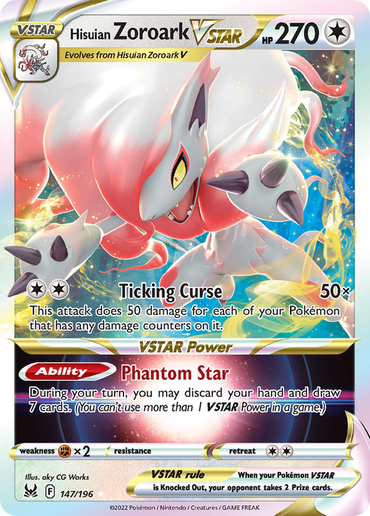 Hisuian Zoroark VSTAR 147/196 Rare Holo VSTAR Lost Origin