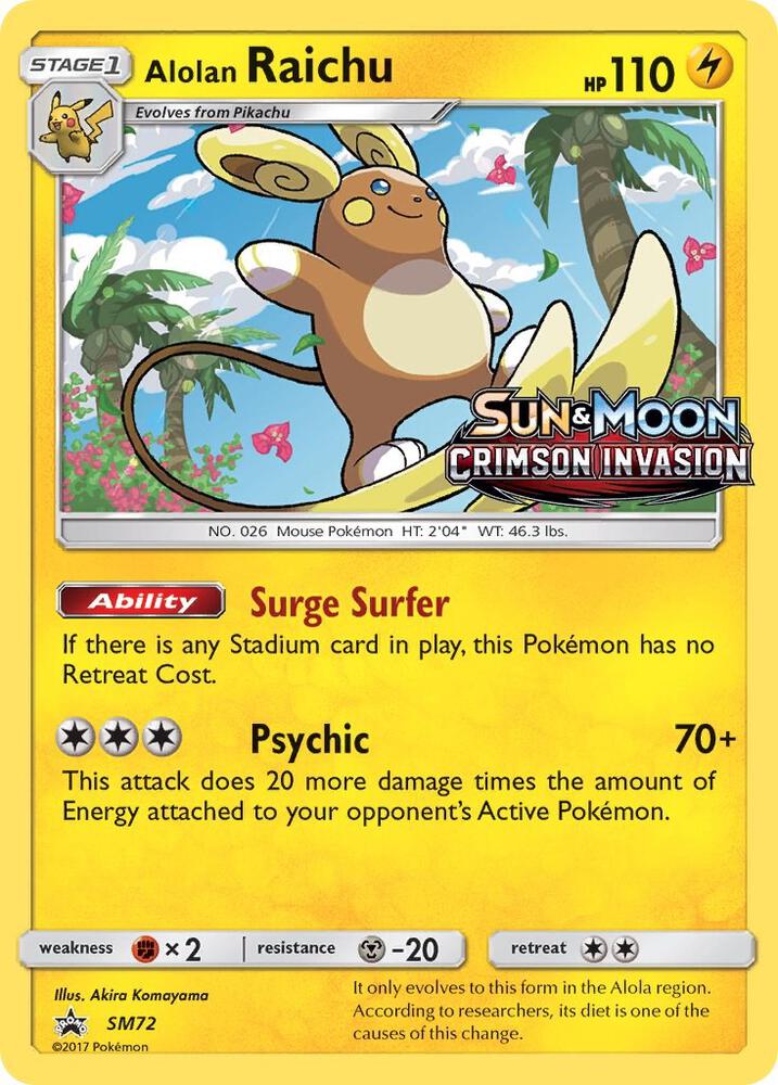 Alolan Raichu - SM72 (Prerelease) SM72 Promo SM Promos Pokémon card