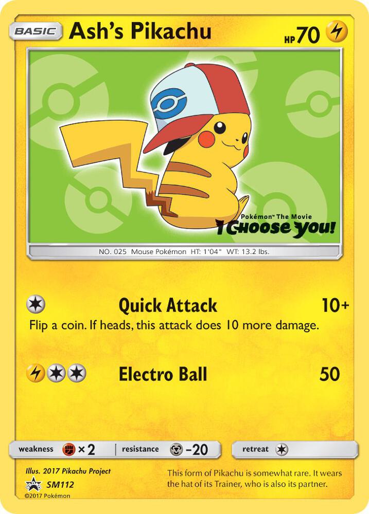 Ash's Pikachu - SM112 SM112 Promo SM Promos Pokémon card