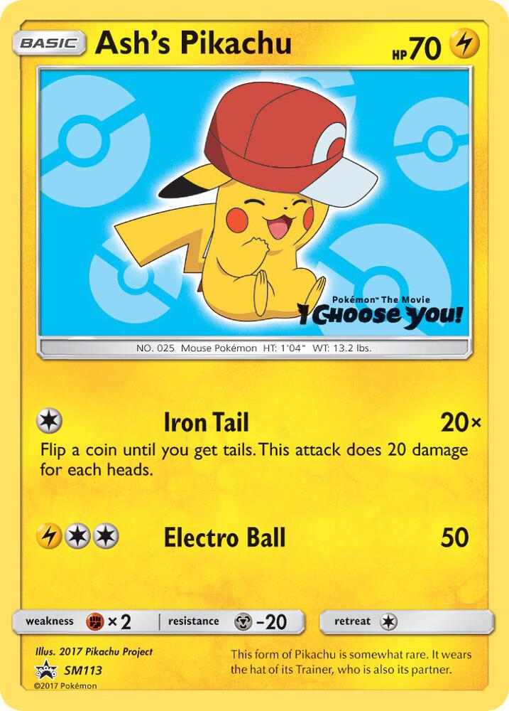 Ash's Pikachu - SM113 SM113 Promo SM Promos Pokémon card
