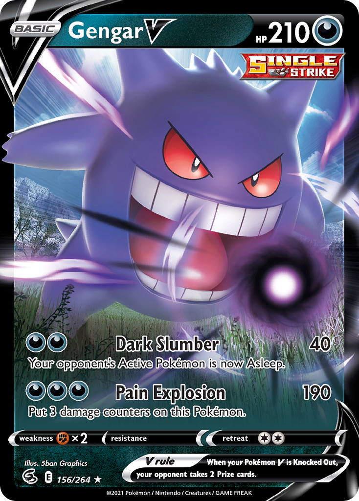 Gengar V 156/264 Rare Holo V Fusion Strike