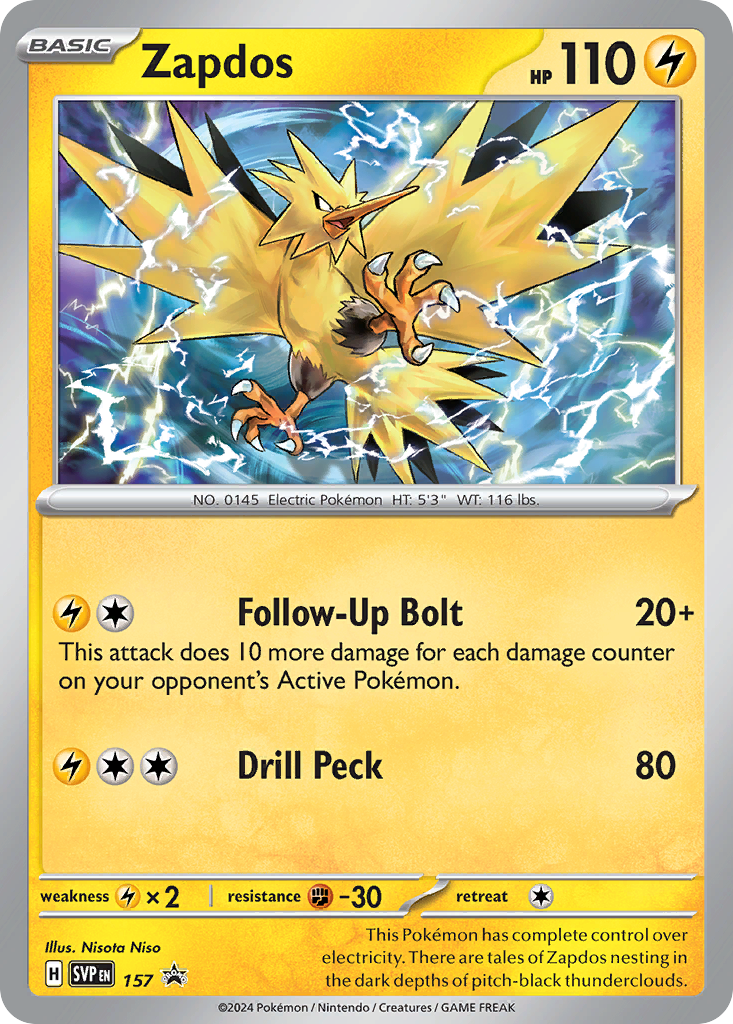 Zapdos 157/165 Promo Scarlet & Violet Black Star Promos