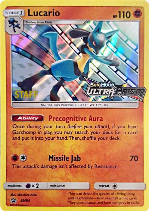 Lucario - SM95 (Prerelease) [Staff] SM95 Promo SM Promos Pokémon card