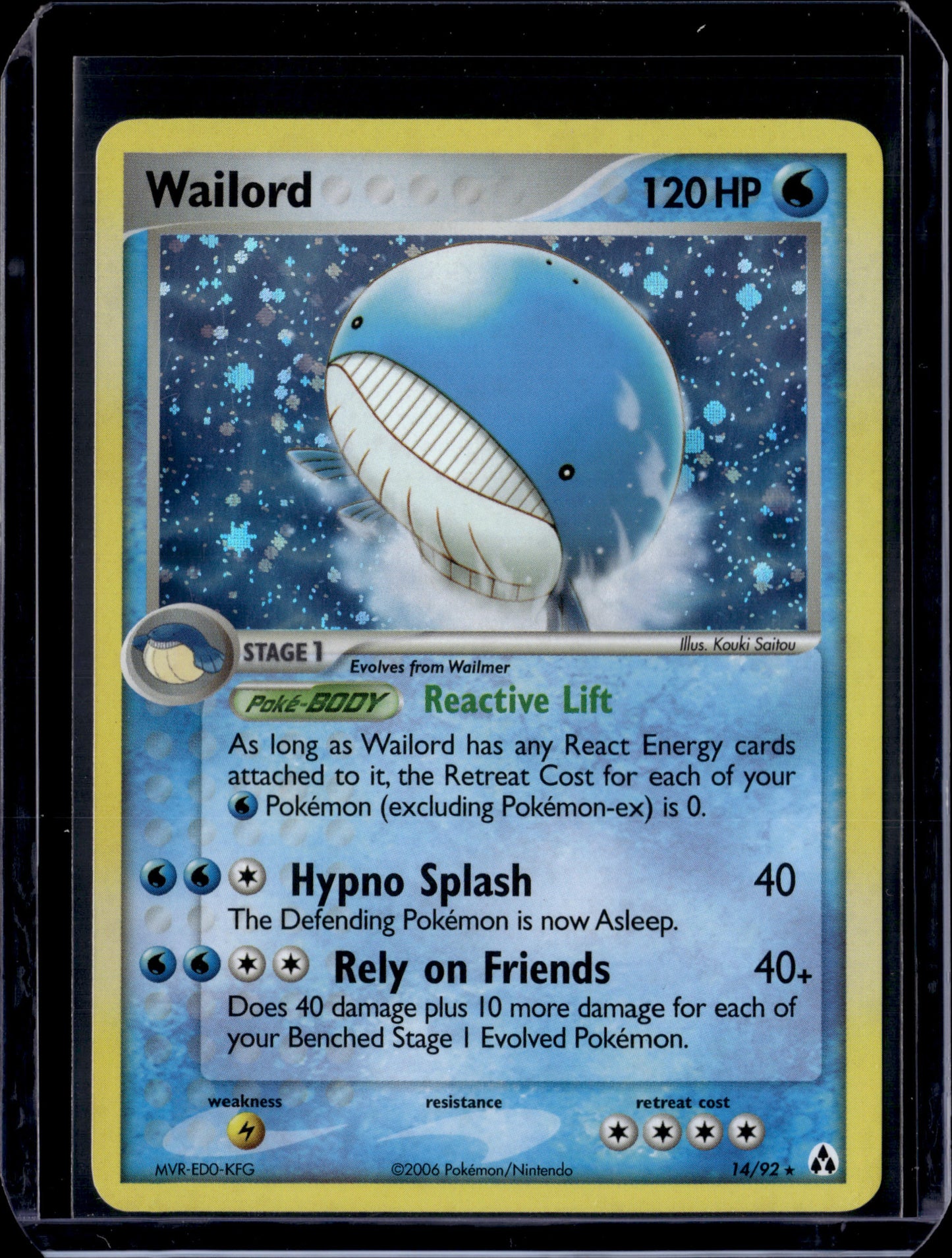 Wailord Legend Maker #14/92 Holofoil Pokémon Card (front)