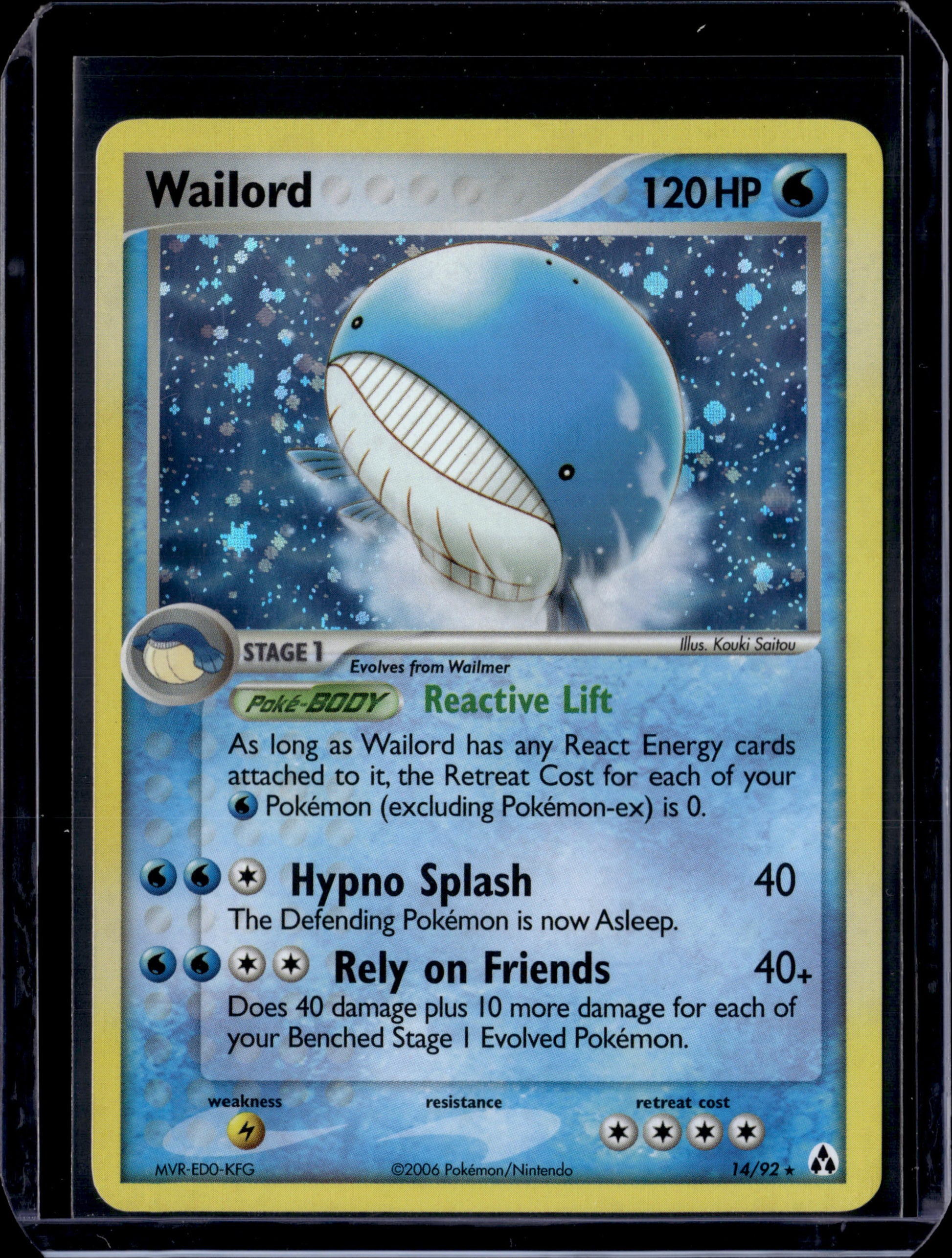 Wailord Legend Maker #14/92 Holofoil Pokémon Card (front)