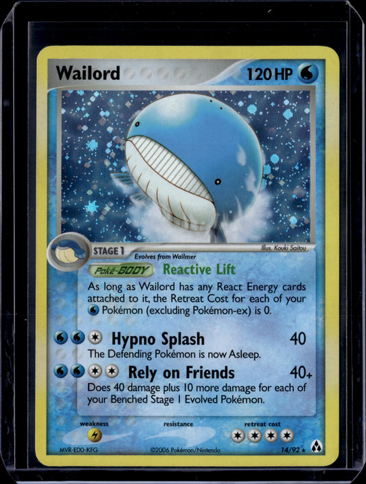 Wailord Legend Maker #14/92 Holofoil Pokémon Card (front)