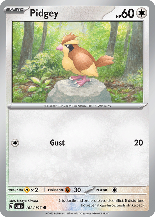 Pidgey 162/197 Common Obsidian Flames