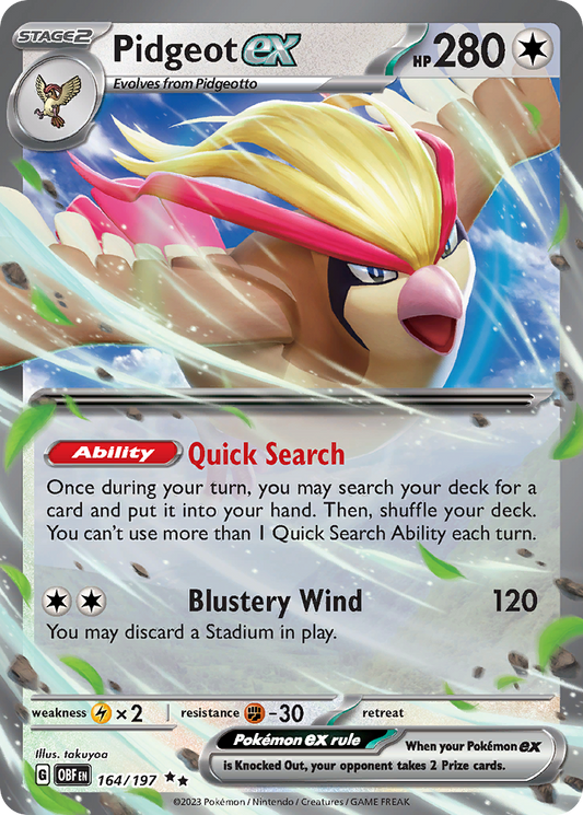 Pidgeot ex 164/197 Double Rare Obsidian Flames