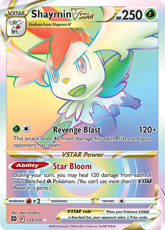 Shaymin VSTAR 173/172 Rare Rainbow Brilliant Stars