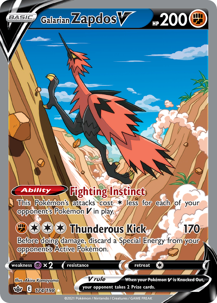 Galarian Zapdos V 174/198 Rare Ultra Chilling Reign