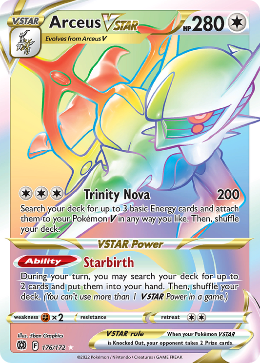 Arceus VSTAR 176/172 Rare Rainbow Brilliant Stars