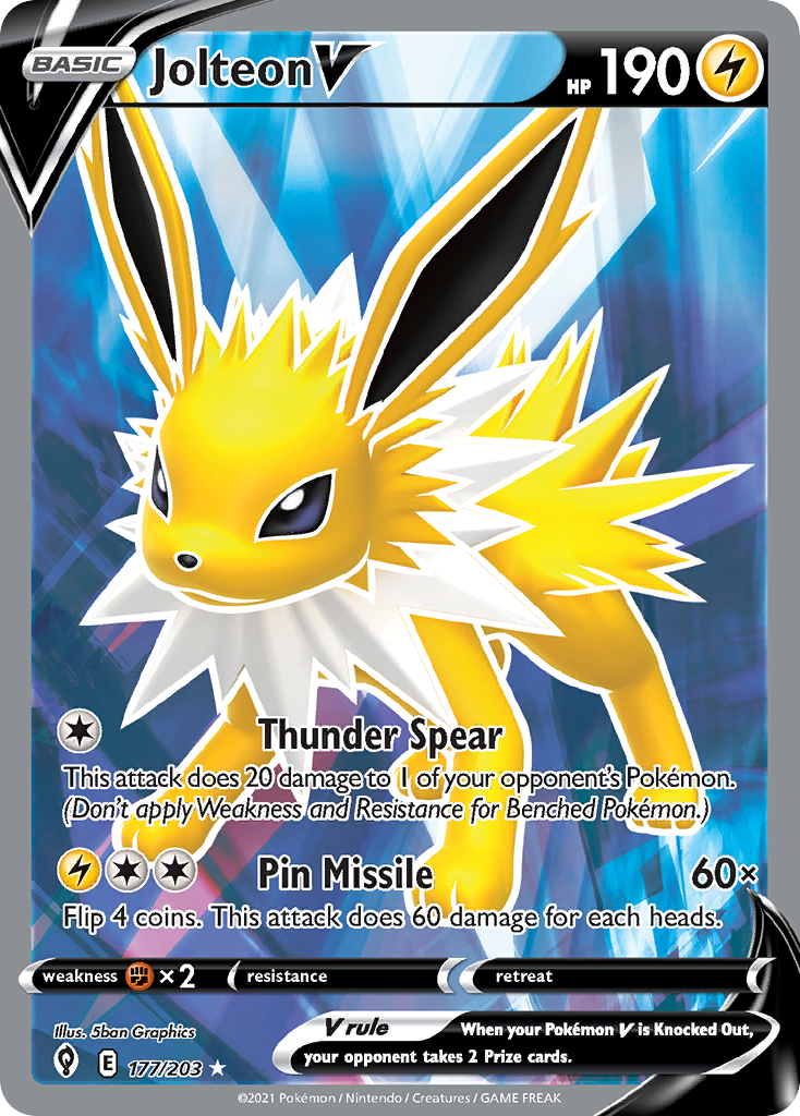 Jolteon V 177/203 Rare Ultra Evolving Skies