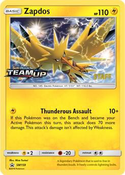 Zapdos - SM159 (Prerelease) [Staff] SM159 Promo SM Promos Pokémon card