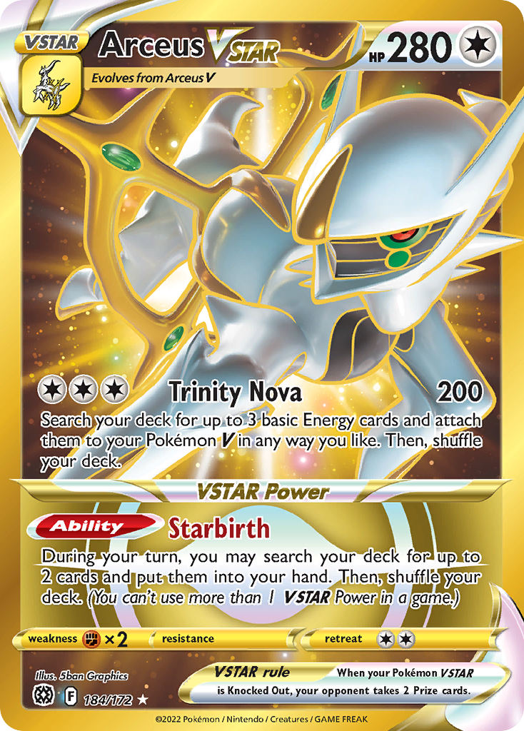 Arceus VSTAR 184/172 Rare Secret Brilliant Stars