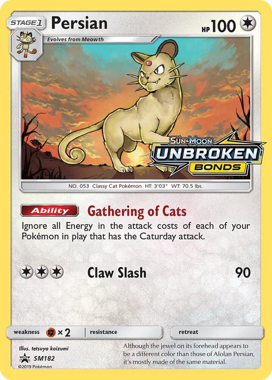 Persian - SM182 (Prerelease) SM182 Promo SM Promos Pokémon card
