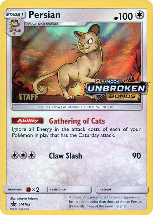 Persian - SM182 (Prerelease) [Staff] SM182 Promo SM Promos Pokémon card