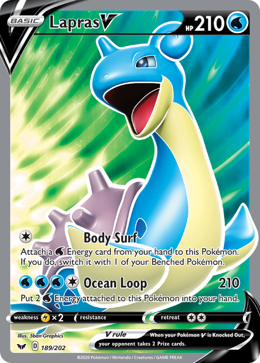 Lapras V 189/202 Rare Ultra Sword & Shield