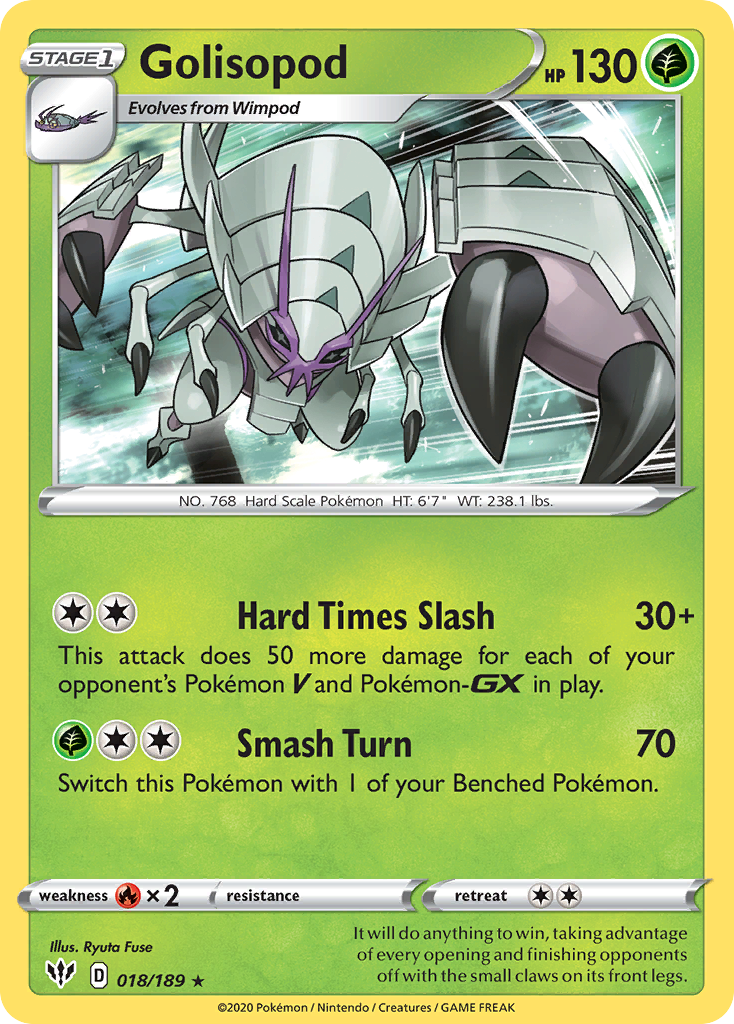 Golisopod 018/189 Rare Holo Darkness Ablaze