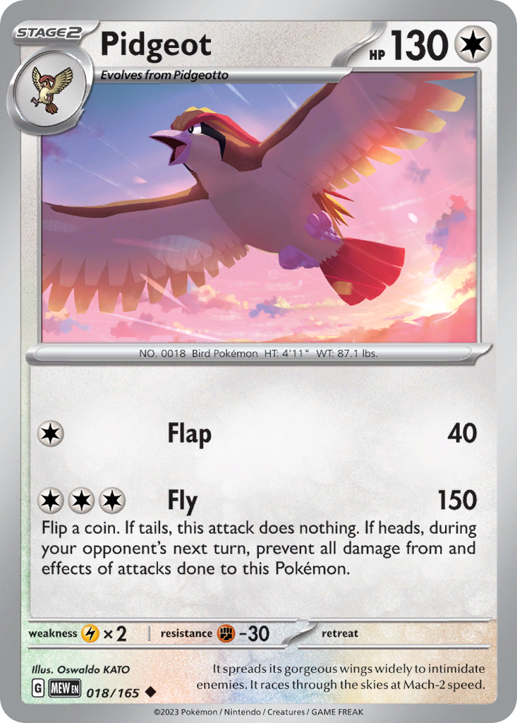 Pidgeot 018/165 Uncommon 151