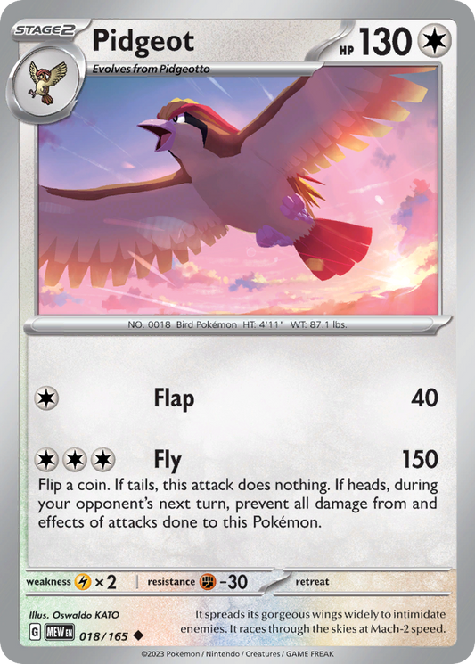 Pidgeot 018/165 Uncommon 151