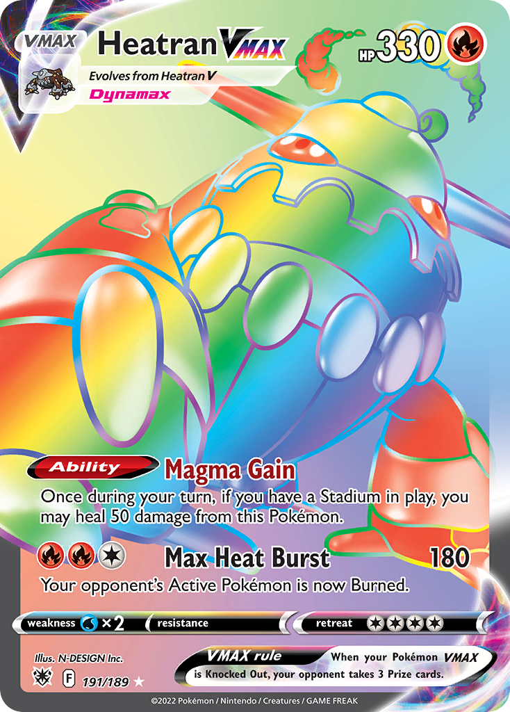 Heatran VMAX 191/189 Rare Rainbow Astral Radiance