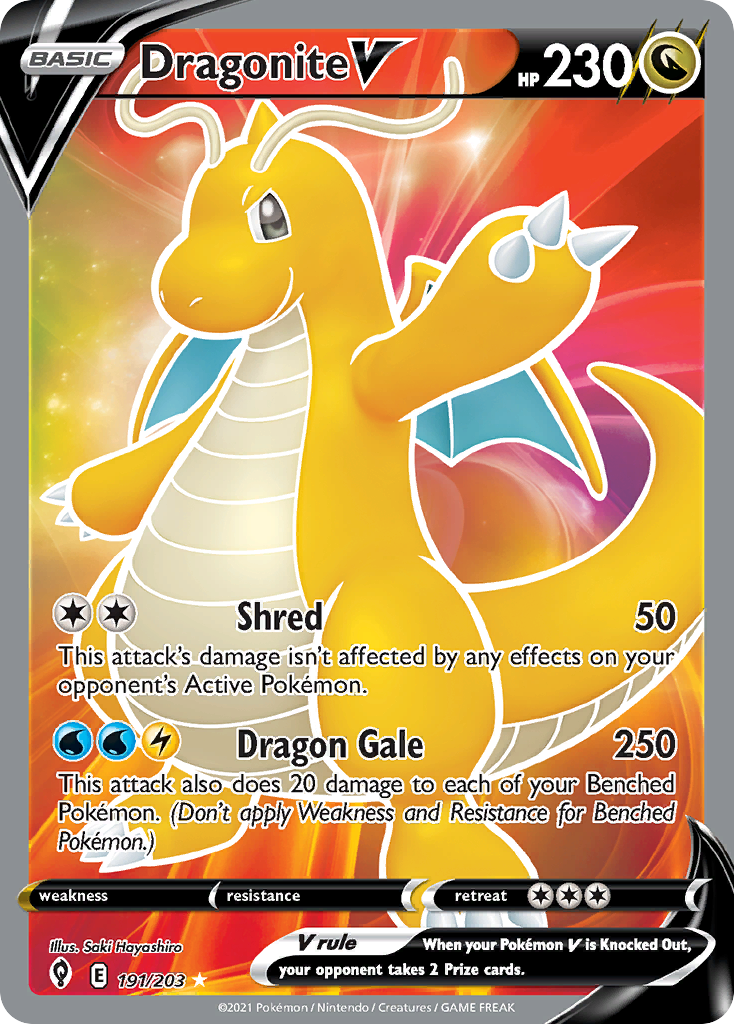 Dragonite V 191/203 Rare Ultra Evolving Skies