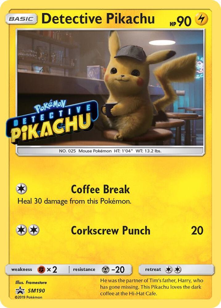 Detective Pikachu - SM190 (Stamped) SM190 Promo SM Promos Pokémon card