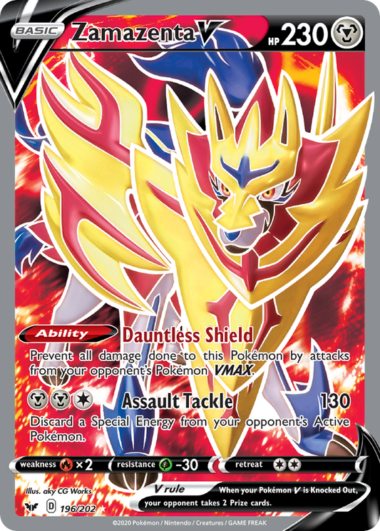 Zamazenta V 196/202 Rare Ultra Sword & Shield