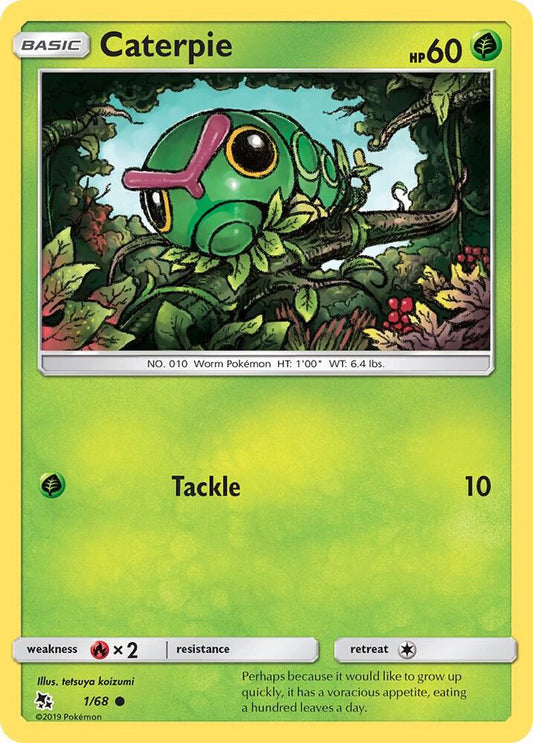 Caterpie 1/68 Common Hidden Fates Pokémon card