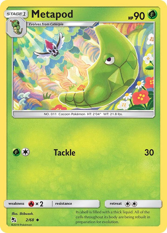 Metapod 2/68 Uncommon Hidden Fates Pokémon card