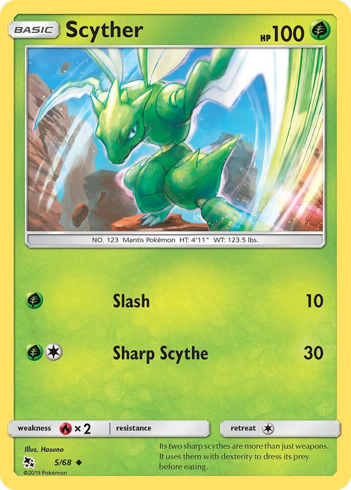 Scyther 5/68 Uncommon Hidden Fates Pokémon card