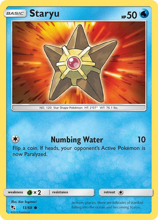 Staryu 13/68 Common Hidden Fates Pokémon card