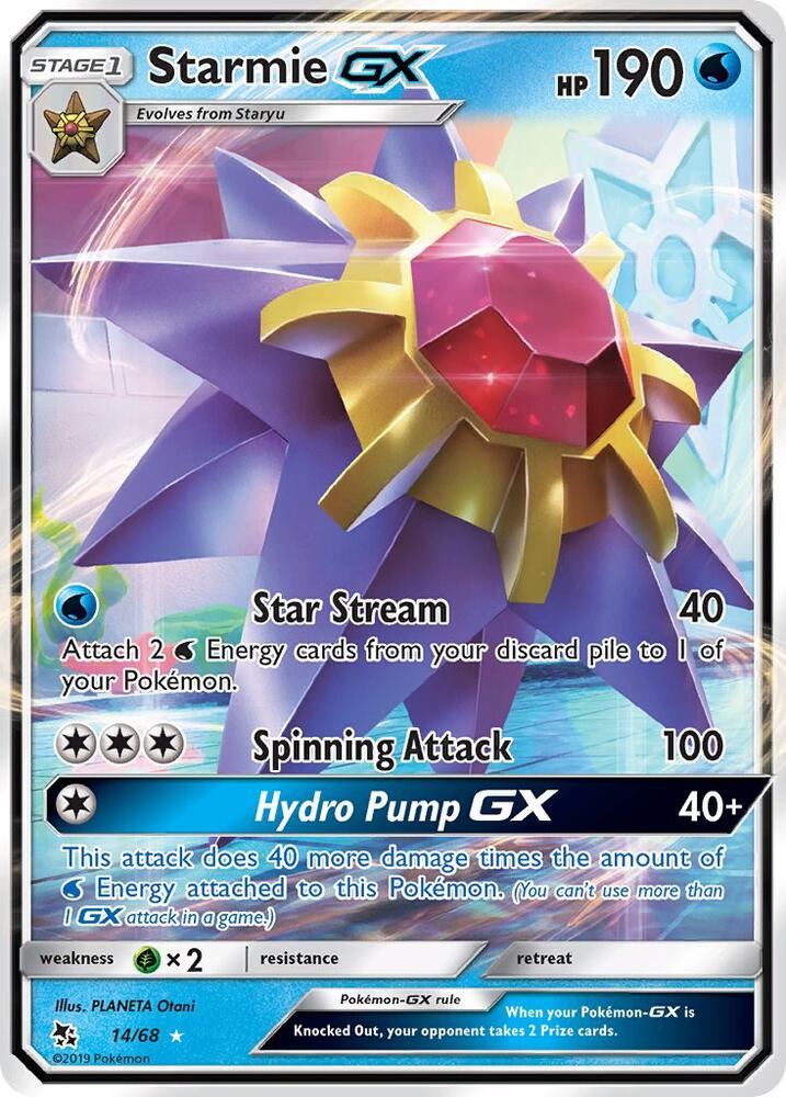 Starmie GX 14/68 Ultra Rare Hidden Fates Pokémon card