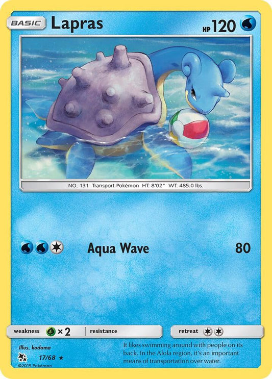 Lapras 17/68 Rare Hidden Fates Pokémon card