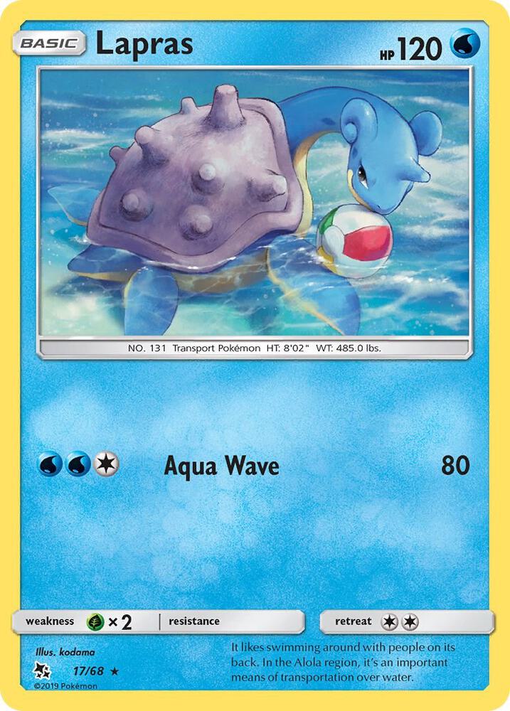 Lapras 17/68 Rare Hidden Fates Pokémon card