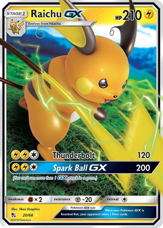 Raichu GX 20/68 Ultra Rare Hidden Fates Pokémon card